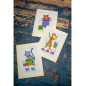 Wenskaart kit Speelse katten set van 3