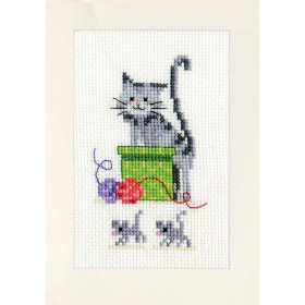 Vervaco Grußkartenpackung Verspielte Katzen 3er Set