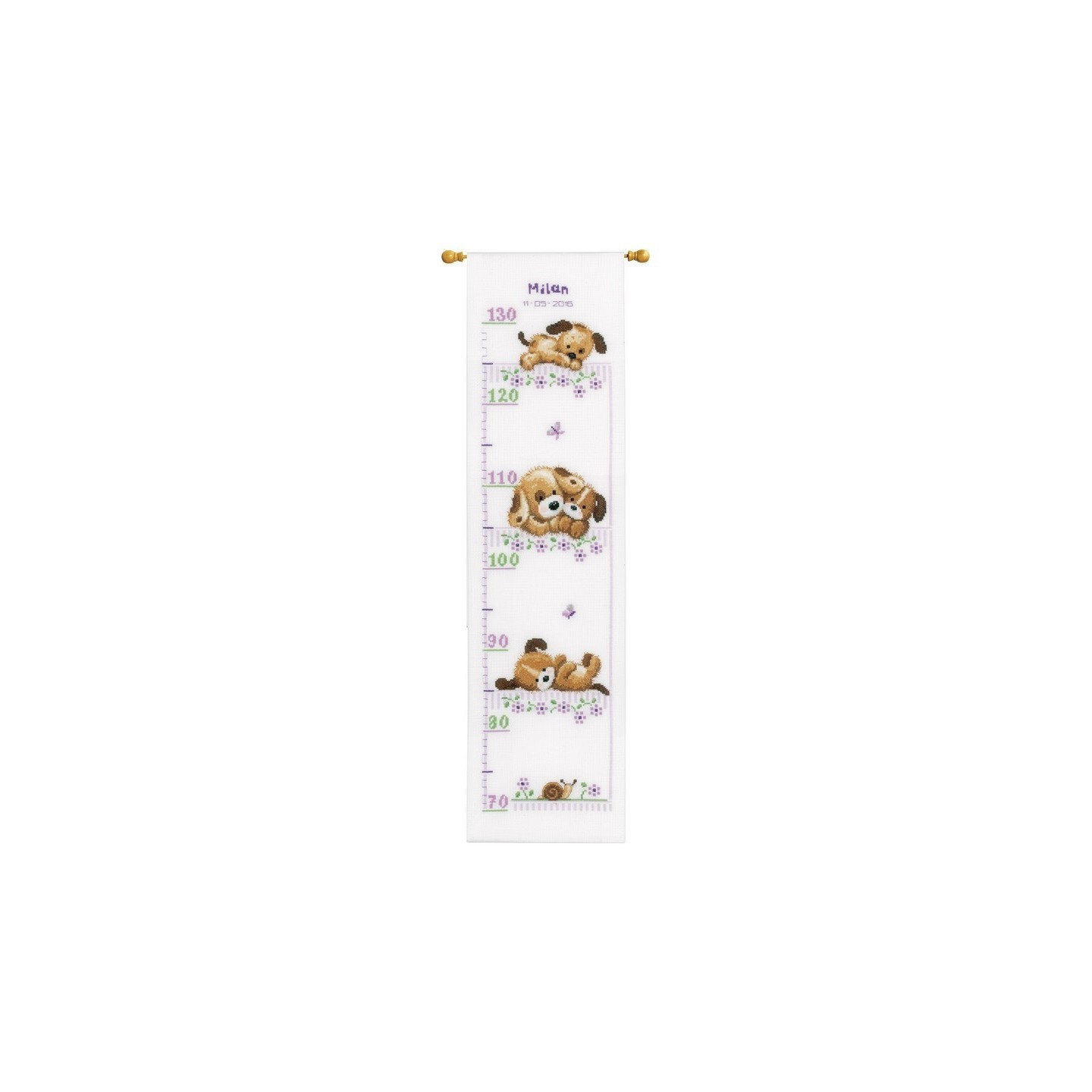 Vervaco Kit de broderie Chiens avec des fleurs