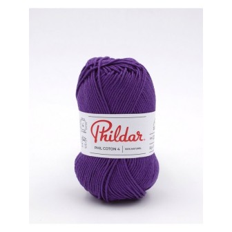 Crochet yarn Phildar Phil Coton 4 violet