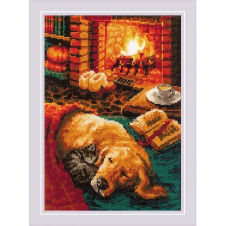 Embroidery kit By The Fireplace