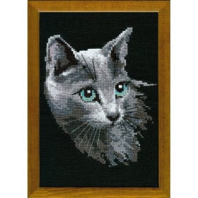 Borduurpakket Blauwe Rus Kat Borduurpakket Blauwe Rus Kat