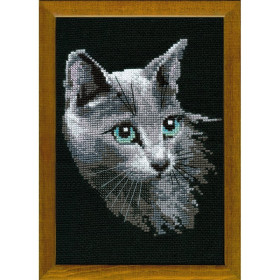 Kit de broderie Chat Bleu Russe Kit de broderie Chat Bleu Russe