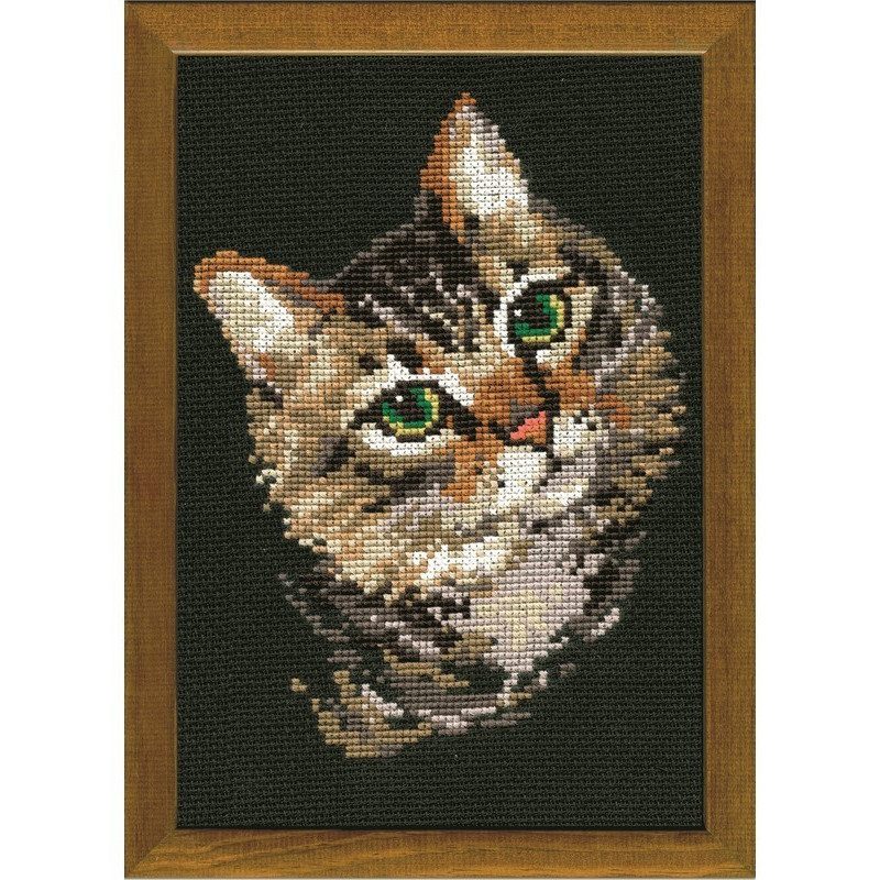 Stickset Graue Katze
