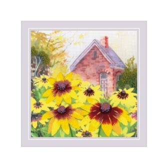 Riolis Kit de broderie Rudbeckia dans le jardin. 