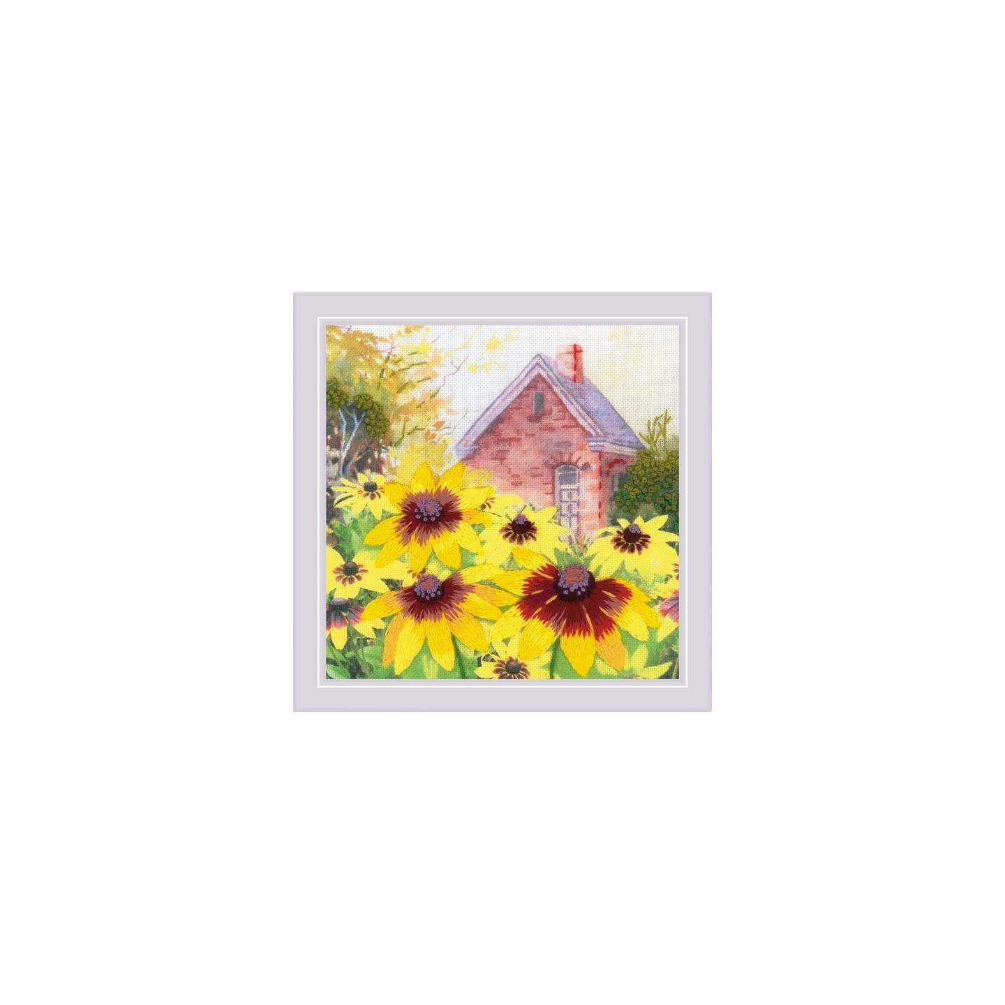 Riolis Kit de broderie Rudbeckia dans le jardin. 