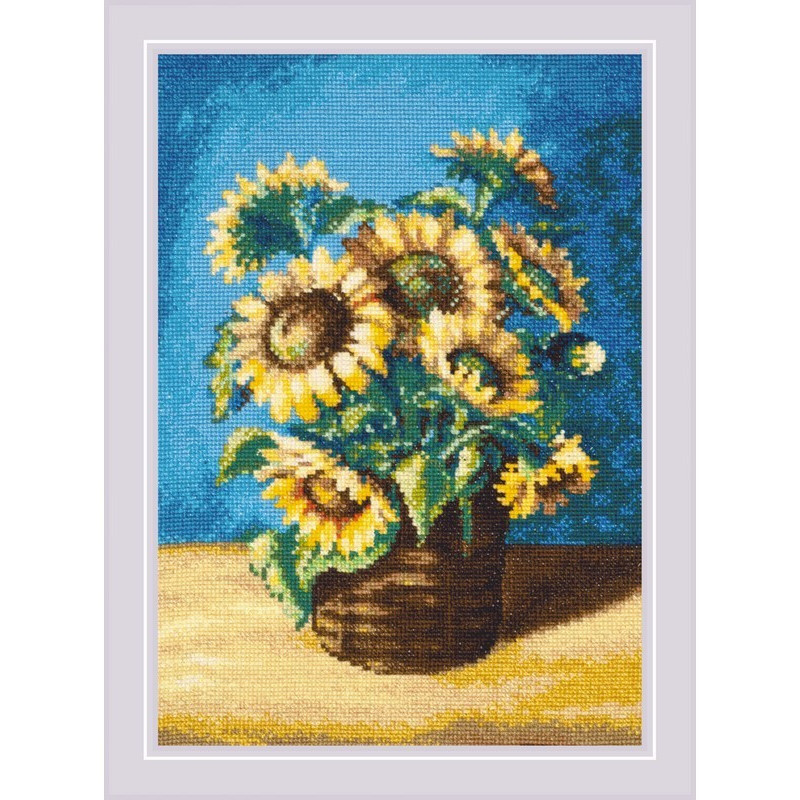 Embroidery kit Sunflowers in a Basket after N. Antonova's Painting