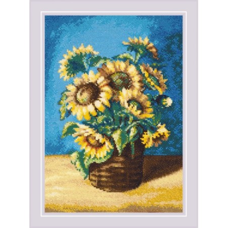 Embroidery kit Sunflowers in a Basket after N. Antonova's Painting