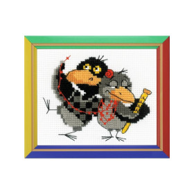 Embroidery kit Two Ravens 