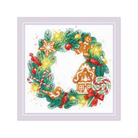Kit de broderie Couronne de pain d'épice Kit de broderie Couronne de pain d'épice