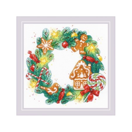 Kit de broderie Couronne de pain d'épice