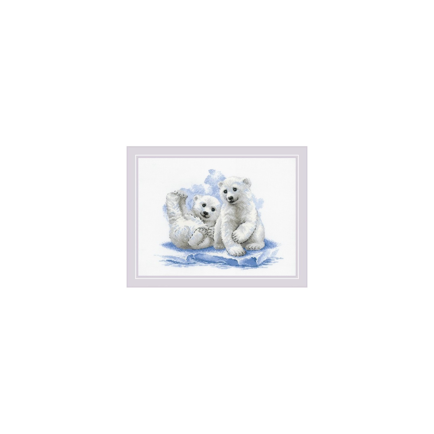 Riolis Embroidery kit Bear Cubs on Ice