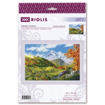 Riolis Kit de broderie Village de montagne