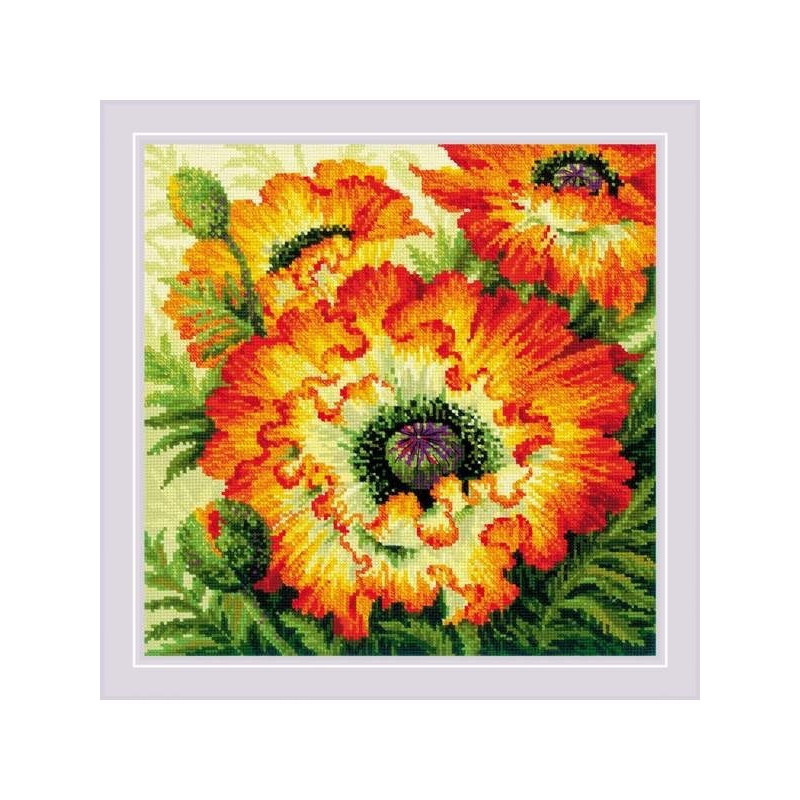 Embroidery kit Fire Poppies Embroidery kit Fire Poppies