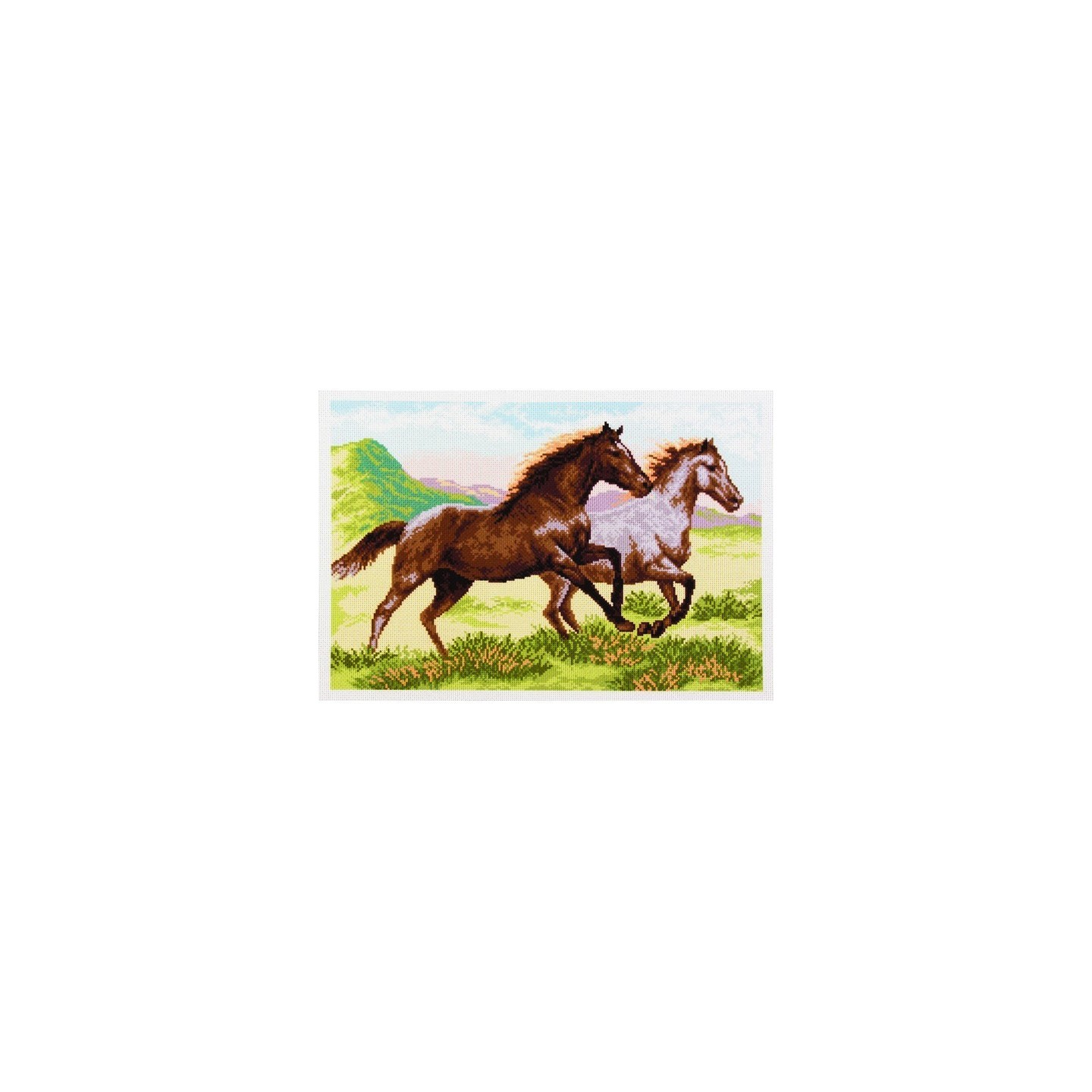 CDA Voorbedrukt Aida Lopende paarden