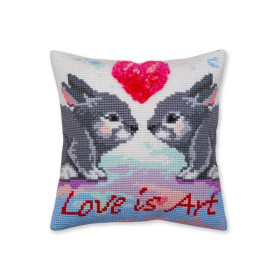  Coussin à broder Coussin à broder L'amour c'est de l'art