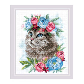 Embroidery kit Cat in Flowers Embroidery kit Cat in Flowers