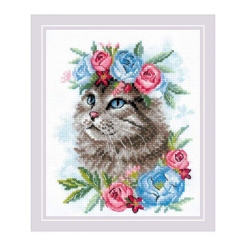 Embroidery kit Cat in Flowers Embroidery kit Cat in Flowers