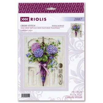 Riolis Stickset Regenschirm Kranz