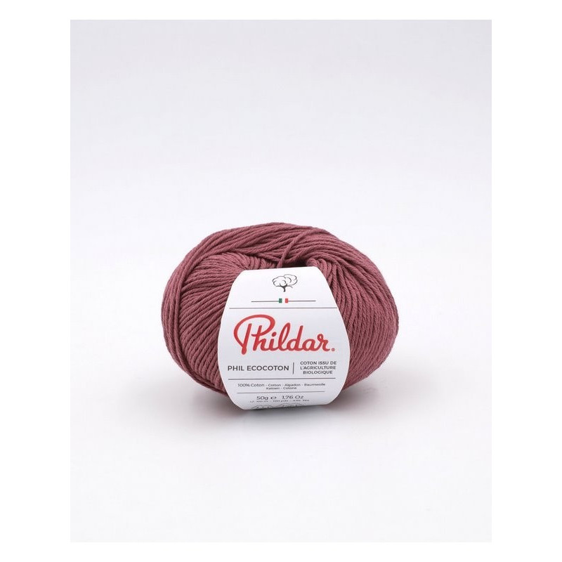 Laine Phildar Phil Ecocoton Aubergine