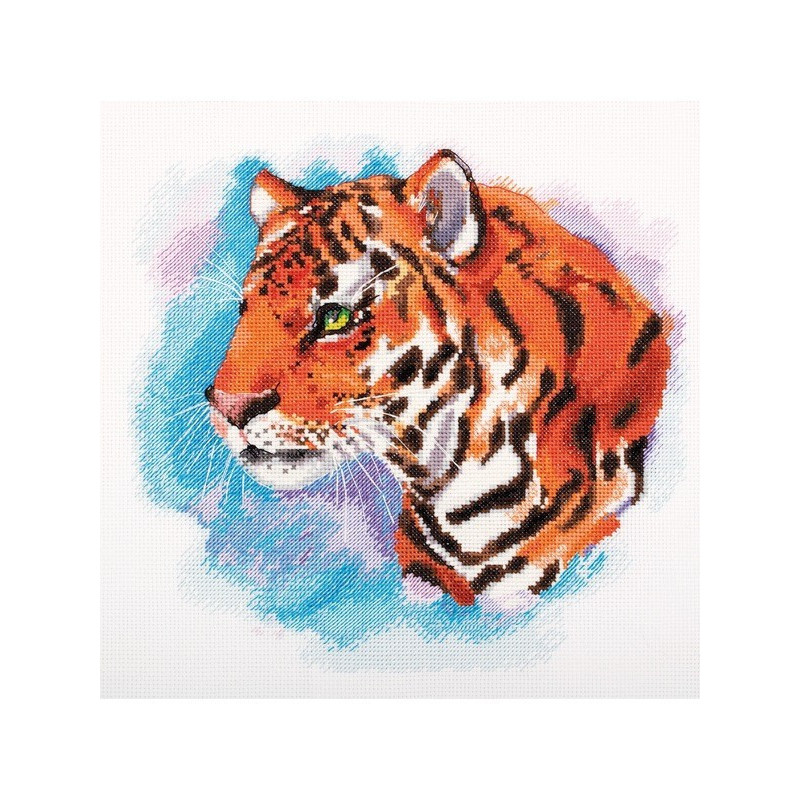 Embroidery kit  Watercolour Tiger