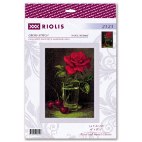 Embroidery kit Rose and sweet cherry