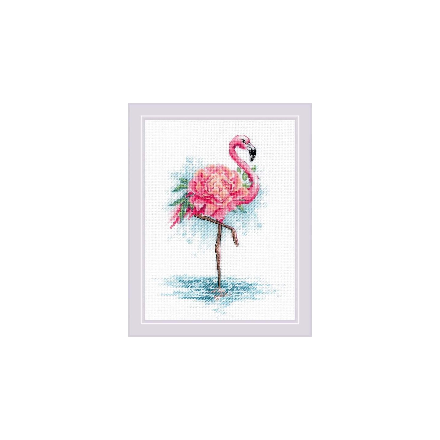 Riolis Embroidery kit Blooming Flamingo