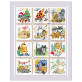 Borduurpakket Kat kalender