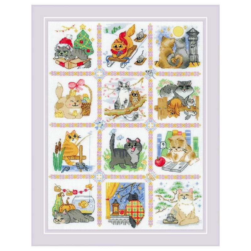 Stickset Katzenkalender Stickset Katzenkalender