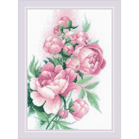 Kit de broderie Pivoines luxuriantes
