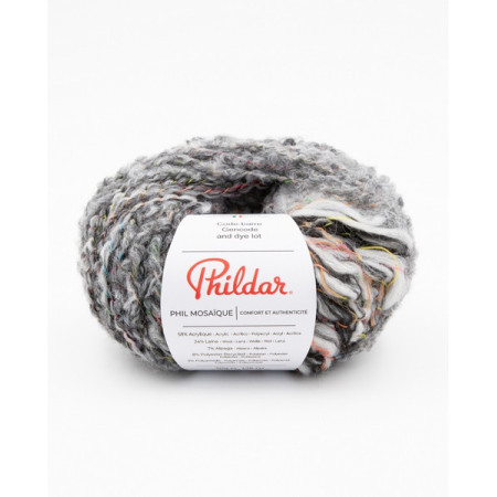 Knitting yarn Phildar Phil Mosaique Gris Chiné