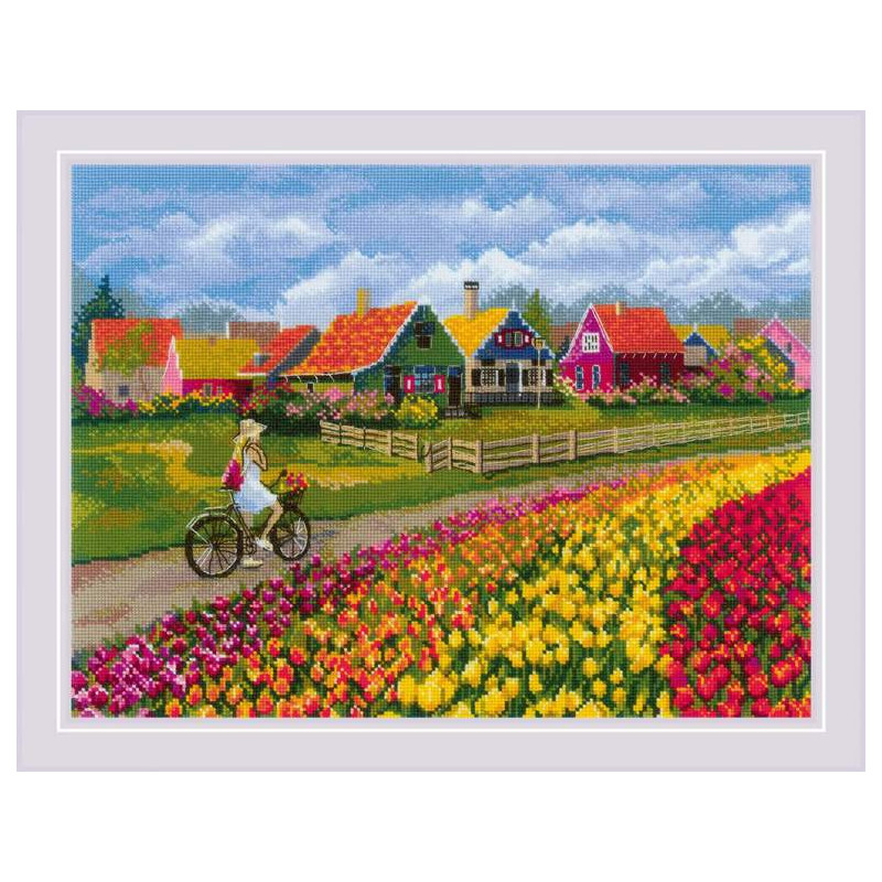 Kit de broderie Champ de tulipes Kit de broderie Champ de tulipes