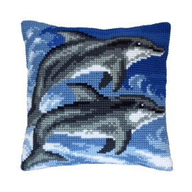 Orchidea Coussin à broder Dauphins