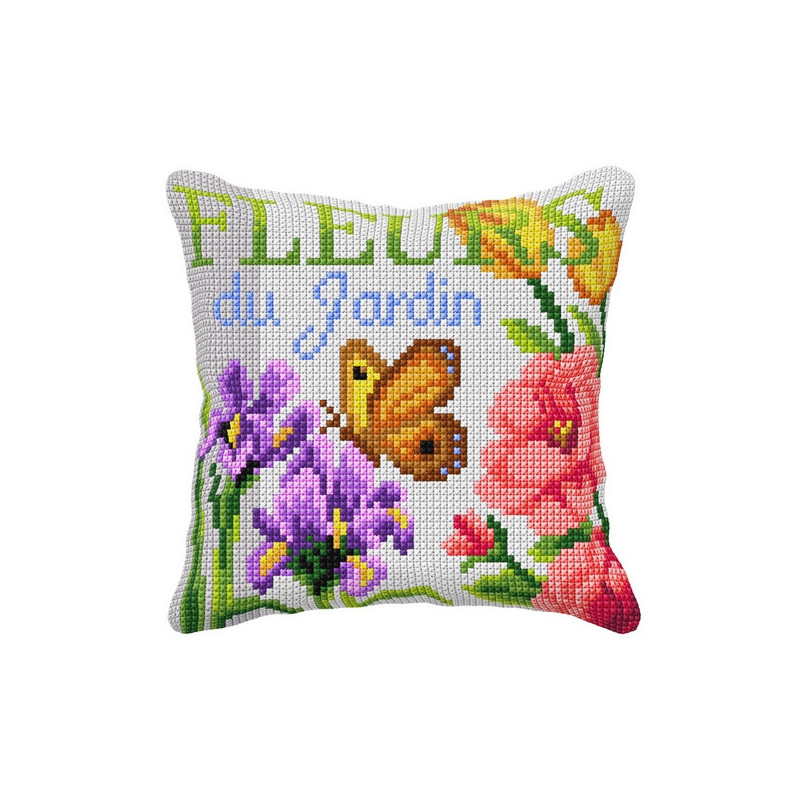 Kreuzstichkissen Gartenblumen Kreuzstichkissen Gartenblumen