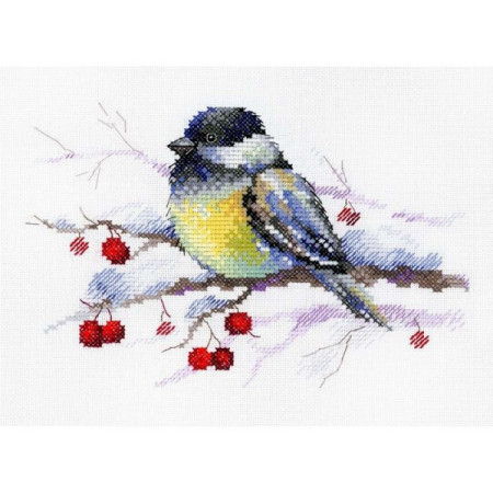 Aquarelle Stickset Nachdenkliche Meise