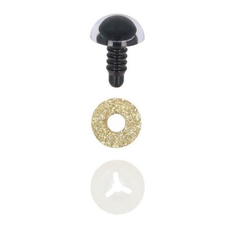 Animal eye 18 mm gold glitter