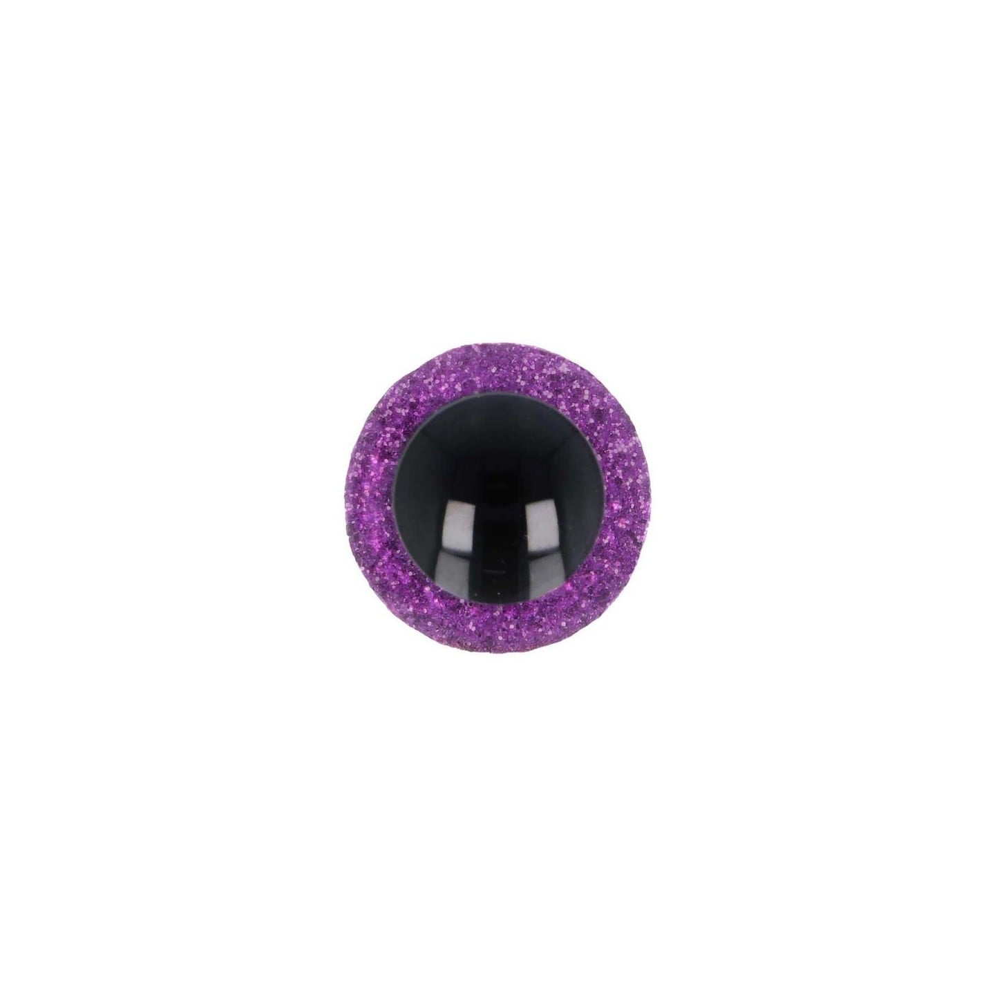 Dierenoog 12 mm paars glitter