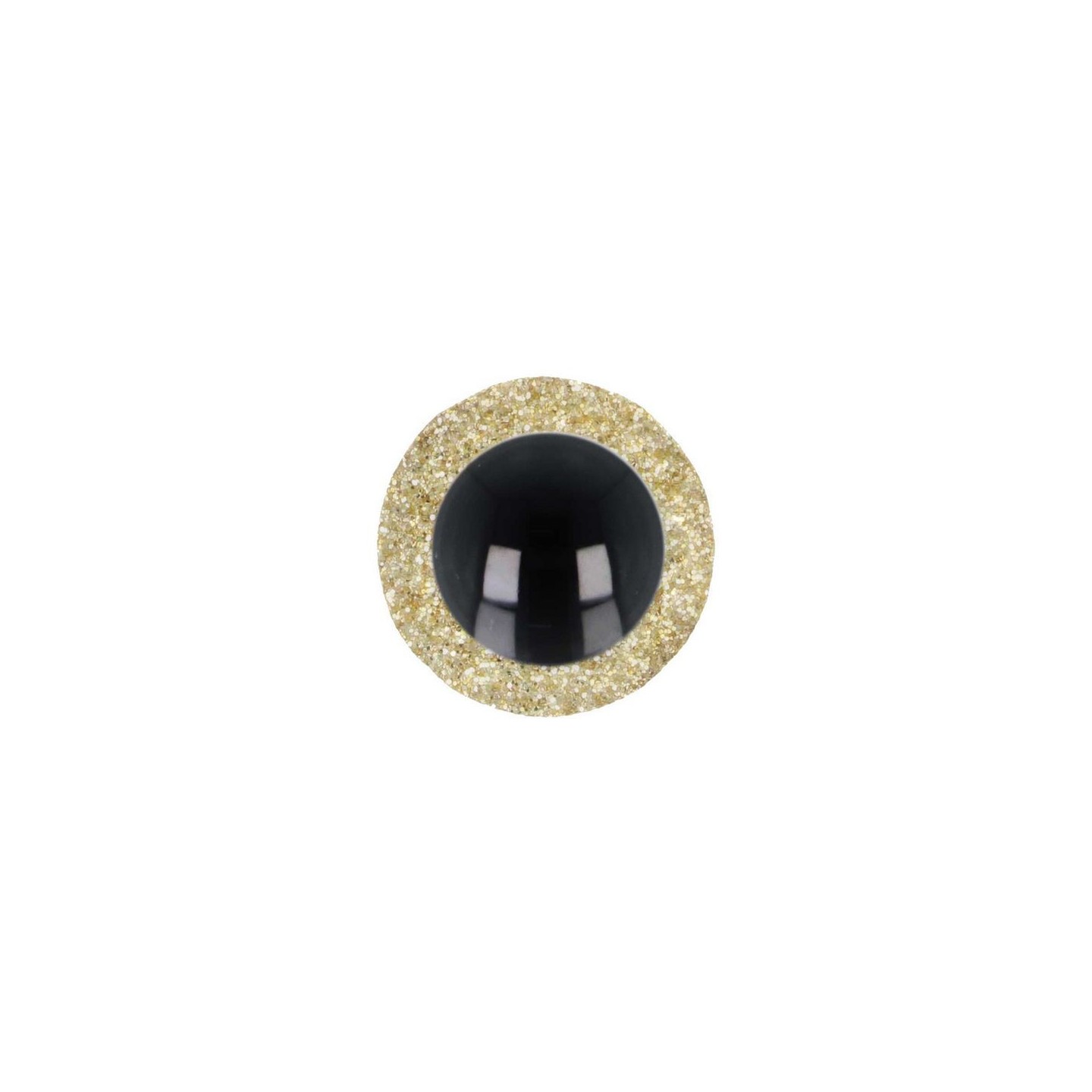 Dierenoog 12 mm goud glitter