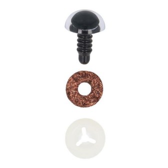  Animal eye 8 mm brown glitter for amigurumi and cuddly toys