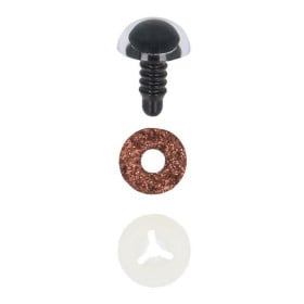 Oeil amigurumi 8 mm brun paillettes