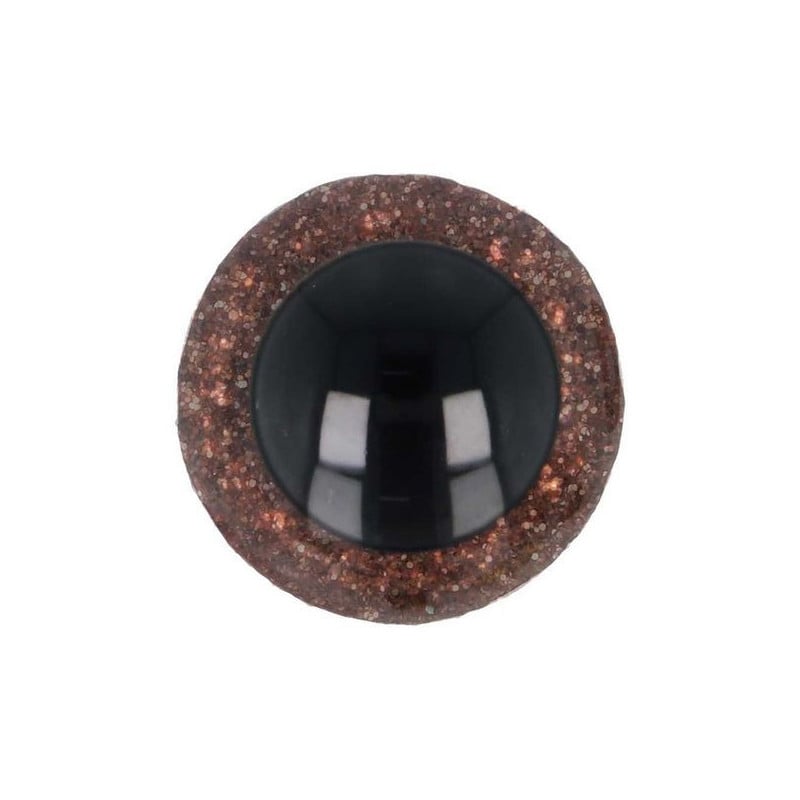 Tieraugen 12 mm Braun Glitzer