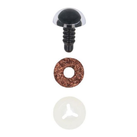Animal eye 18 mm brown glitter