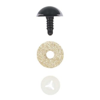Kattenoog 12 mm licht goud glitter