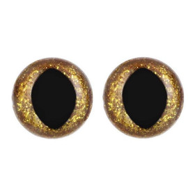Katzenaug 12 mm Gold Glitzer