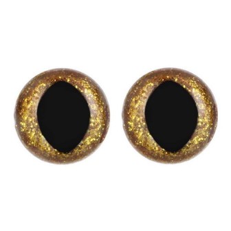 Oeil de chat amigurumi 15 mm or paillettes