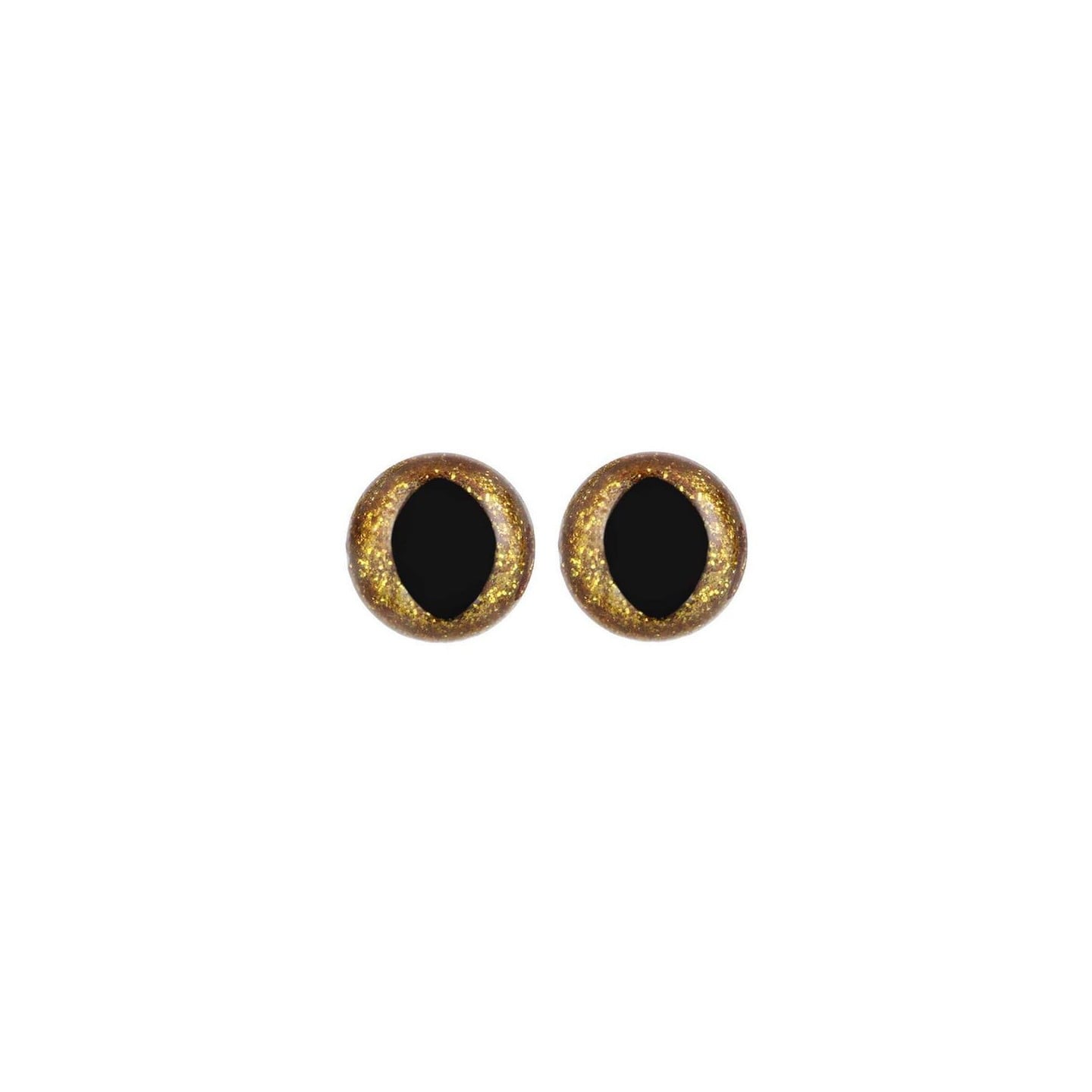 Kattenoog 15 mm goud glitter