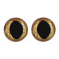 Kattenoog 15 mm goud glitter