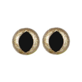 Katzenaug 15 mm hell Gold Glitzer