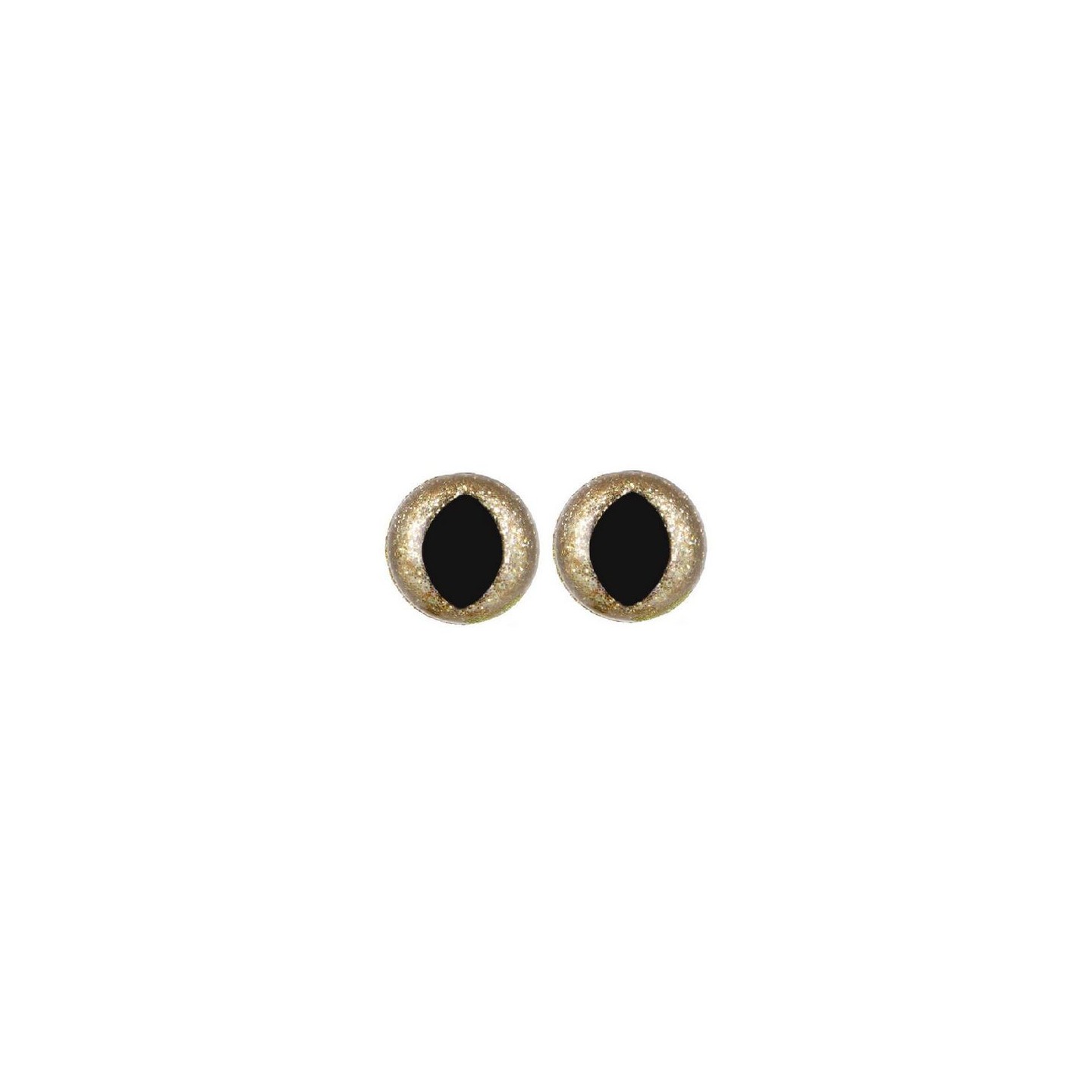 Kattenoog 15 mm licht goud glitter