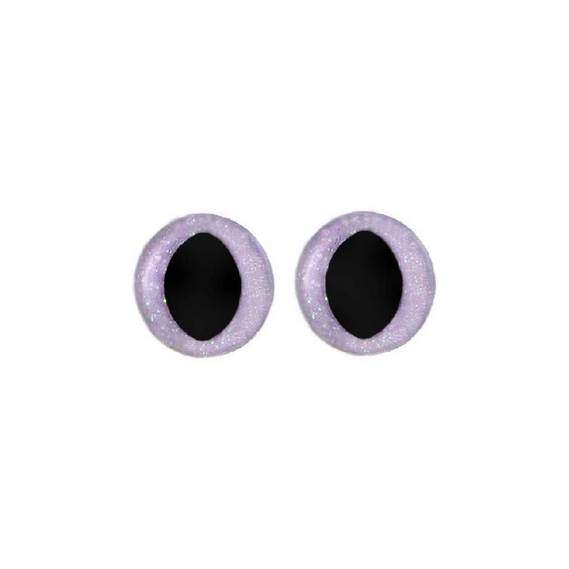 Cat eye 15 mm purple glitter